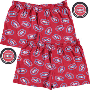 Montreal Canadiens 2-Pack All-Over Print Puck Packaged Boxer Shorts by Vayola