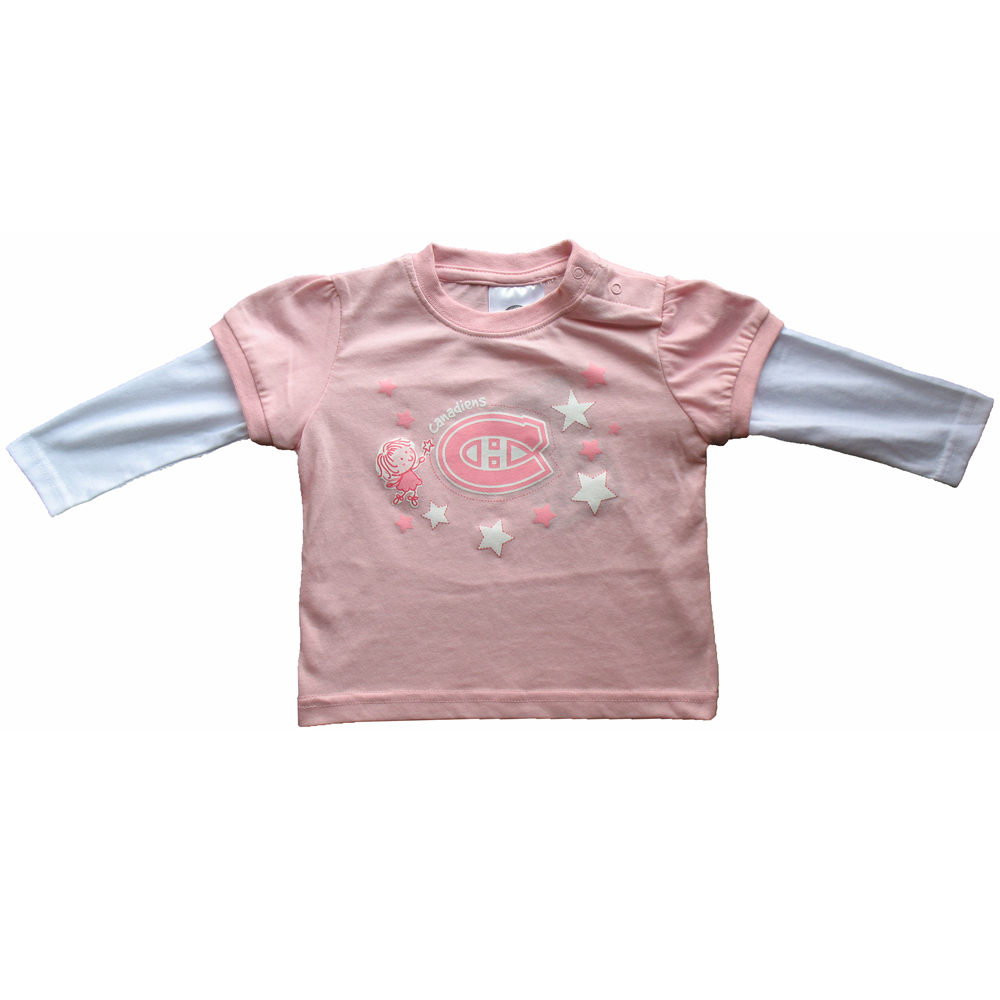 TheSportsDen.ca Montreal Canadiens Baby Girls Pink Long Sleeve Layered
