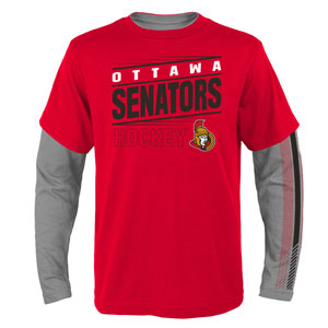 Ottawa Senators Youth Binary 2-in-1 Long Sleeve/Short Sleeve T-Shirt Set by Outerstuff