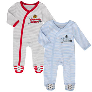 Chicago Blackhawks Newborn Hockey's Best 2-Piece Long Sleeve Coverall Set by Outerstuff