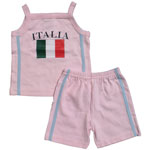 Italy Toddler Girls Pink Tank & Short Set by Pam GM