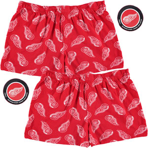 Detroit Red Wings 2-Pack All-Over Print Puck Packaged Boxer Shorts by Vayola