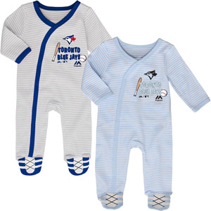 Toronto Blue Jays Newborn Baseball's Best 2-Piece Long Sleeve Coverall Set by Majestic