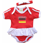 Germany Newborn Girls Ruffled Creeper by Pam GM