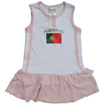 Portugal Toddler Girls Sleeveless Pink Ruffle Dress by Pam GM