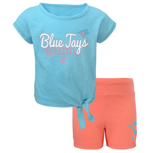 Toronto Blue Jays Preschool Girls Tiny Trainer T-Shirt and Short Set by Majestic