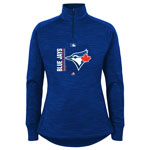 Toronto Blue Jays Youth Girls Authentic Collection Team Icon Streak 1/4 Zip Fleece by Majestic