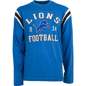 Detroit Lions Men's Lateral Long Sleeve T-Shirt by Old Time