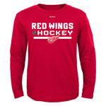 Detroit Red Wings Youth Center Ice Locker Room Long Sleeve T-Shirt by Reebok