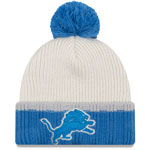 Detroit Lions Prime Team Pom Cuffed Knit Hat by New Era