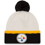 Pittsburgh Steelers Prime Team Pom Cuffed Knit Hat by New Era
