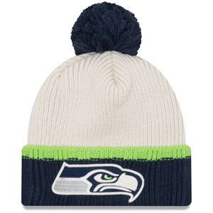 Seattle Seahawks Prime Team Pom Cuffed Knit Hat by New Era