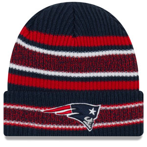 New England Patriots Vintage Stripe Cuffed Knit Hat by New Era