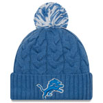 Detroit Lions Women's Cozy Cable Pom Cuffed Knit Hat by New Era