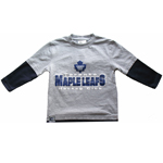 Toronto Maple Leafs Baby Girls Pink Faux Layer Long Sleeve T-Shirt