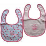 Edmonton Oilers Girls Pink 2-Piece Baby Bib Set by Mighty Mac