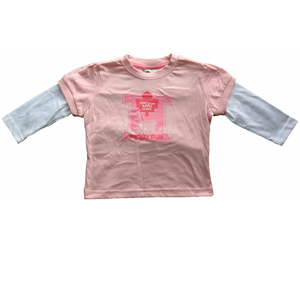 Toronto Maple Leafs Youth Girls Pink Faux Layer Long Sleeve T-Shirt by Mighty Mac