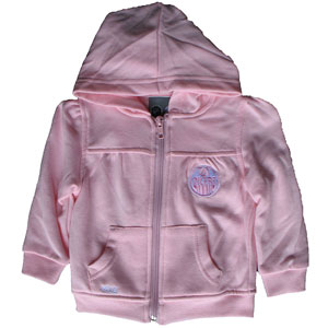 Edmonton Oilers Toddler Girls Pink Full-Zip Fleece Hoodie by Mighty Mac
