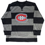 Montreal Canadiens Preschool Black/Grey Rugby Stripe Long Sleeve T-Shirt by Mighty Mac