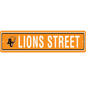 Fremont Die BC Lions Plastic Street Sign