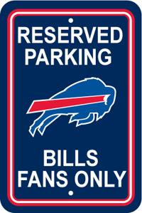 Fremont Die Buffalo Bills Plastic Reserved Parking Sign