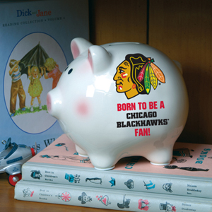 The Memory Company Chicago Blackhawks Born To Be Ceramic Piggy Bank