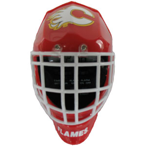 Bulova Calgary Flames Quartz LCD Goalie Mask Alarm Clock