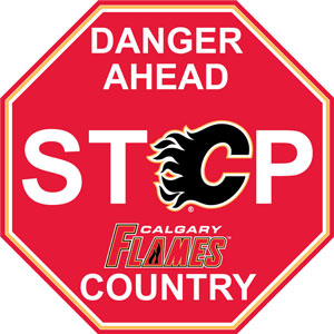 Fremont Die Calgary Flames Plastic Stop Sign