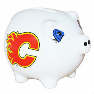 Calgary Flames Ceramic Piggy Bank