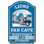 Wincraft Detroit Lions Fan Cave Wood Sign