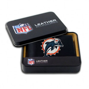 Miami Dolphins Embroidered Billfold Leather Wallet by Rico