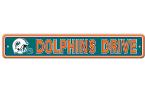 Fremont Die Miami Dolphins Plastic Street Sign
