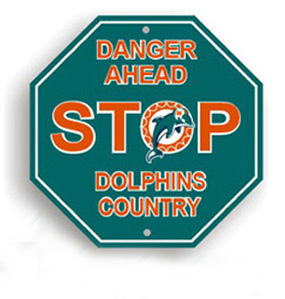 Fremont Die Miami Dolphins Plastic Stop Sign