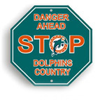 Fremont Die Miami Dolphins Plastic Stop Sign