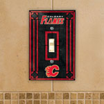 The Memory Company Calgary Flames Single Art Glass Light Switch Plate Cover