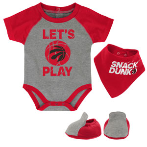 Toronto Raptors Newborn Baby Hook Creeper, Bib & Booties Set by Outerstuff