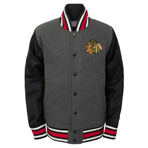 Chicago Blackhawks Youth Letterman Full-Snap Varsity Jacket by Outerstuff