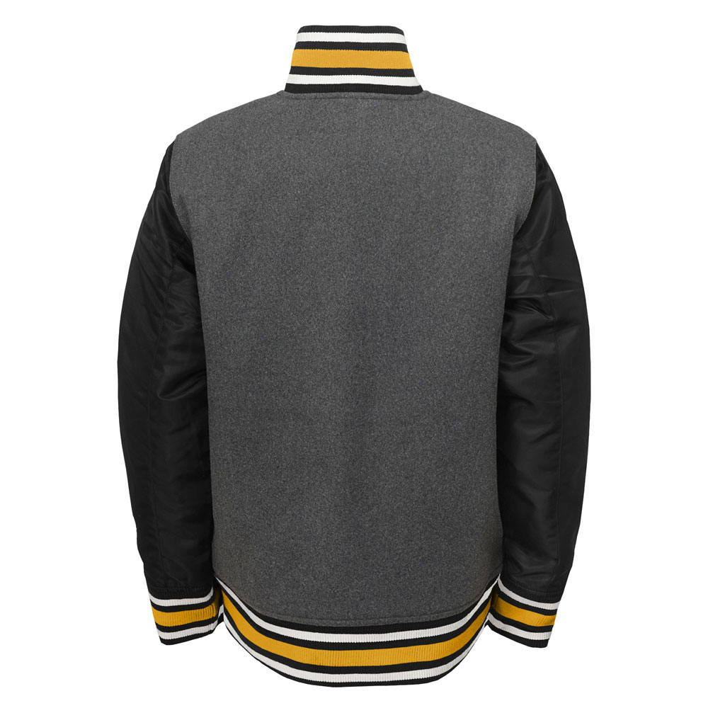 TheSportsDen.ca Boston Bruins Youth Letterman FullSnap Varsity Jacket