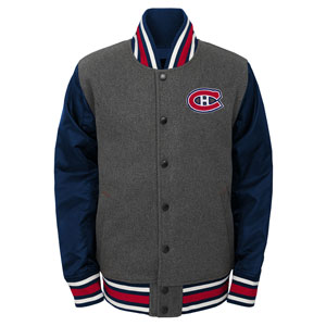 Montreal Canadiens Youth Letterman Full-Snap Varsity Jacket by Outerstuff