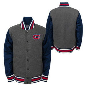 Montreal Canadiens Youth Letterman Full-Snap Varsity Jacket by Outerstuff