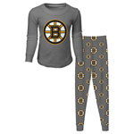 Boston Bruins Youth Long Sleeve T-Shirt & Pants Sleep Set - Grey by Outerstuff