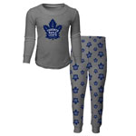 Toronto Maple Leafs Youth Long Sleeve T-Shirt & Pants Sleep Set - Grey by Outerstuff