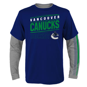 Vancouver Canucks Youth Binary 2-in-1 Long Sleeve/Short Sleeve T-Shirt Set by Outerstuff