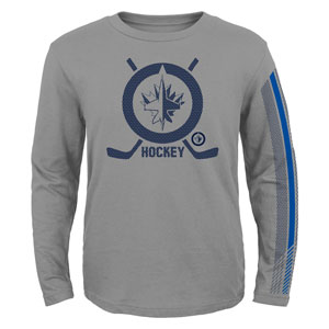 Winnipeg Jets Youth Binary 2-in-1 Long Sleeve/Short Sleeve T-Shirt Set by Outerstuff