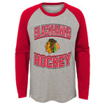 Chicago Blackhawks Youth Assist Long Sleeve Raglan T-Shirt by Outerstuff