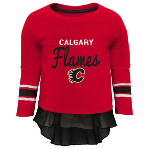 Calgary Flames Toddler Girls Show Off Long Sleeve Top and Leggings Set by Outerstuff