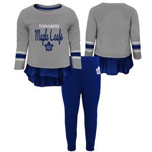 Toronto Maple Leafs Toddler Girls Show Off Long Sleeve Top and Leggings Set by Outerstuff