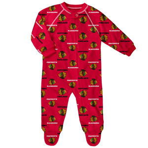 Chicago Blackhawks Infant All Over Print Raglan Sleeper by Outerstuff