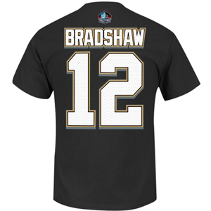 Terry Bradshaw Pittsburgh Steelers Eligible Receiver II Name and Number T-Shirt by Majestic
