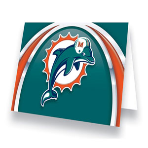 Hunter Manufacturing Miami Dolphins Greeting Card